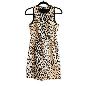 Tibi Animal Leopard Print Sleeveless Sheath Pencil Dress Size 0
